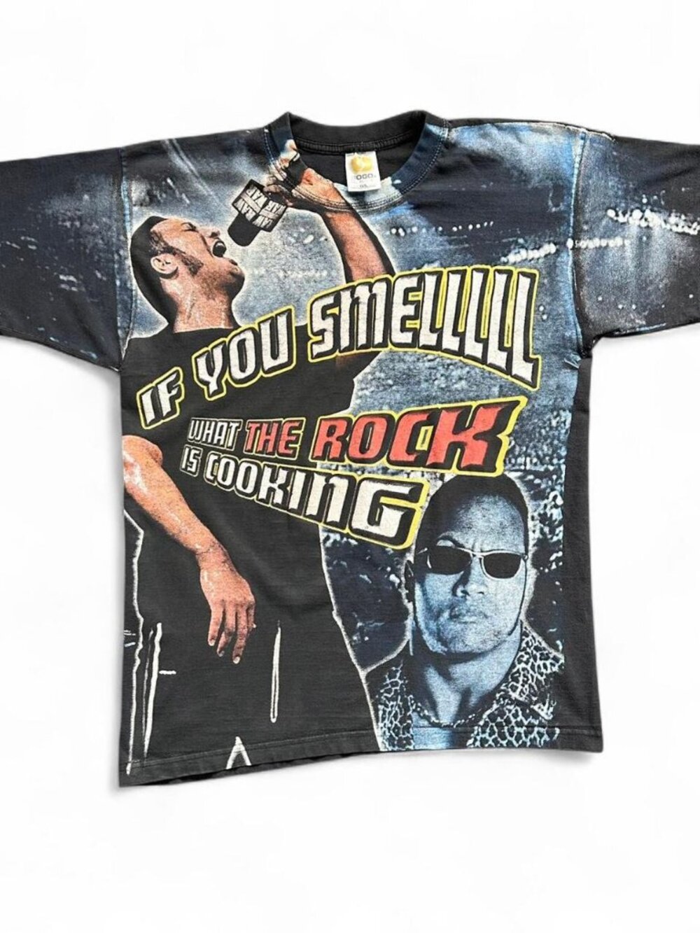 Vintage WWF The Rock AOP T-Shirt Wrestling T Shirt 2000 If You Smell